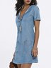Blue Shift Women Daily Short Sleeve Basic Paneled Solid Summer Dress